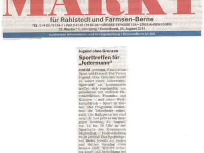 Pressebeicht MARKT Rahlstedt Sportreff am Sonntag